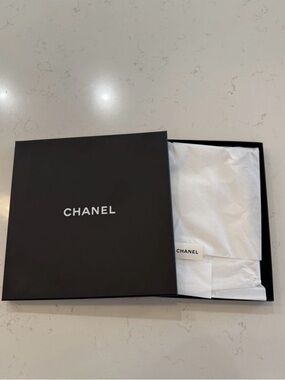 CHANEL Black and White Logo Gift Box